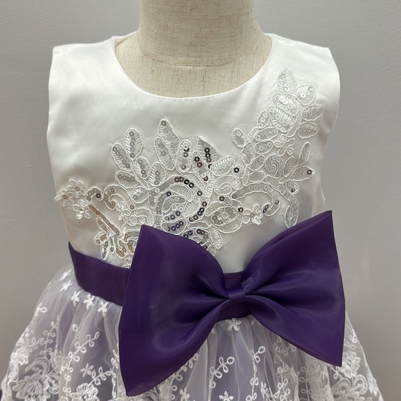 Sequin Ruffle Bow Toddler Dress - Picture 2 of 6